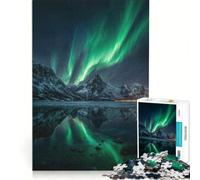 Puzzle da 1000 pezzi per ragazzi, Aurora boreale su montagne innevate, Giocattolo decorativo da parete, Difficile e stimolante, Ottimo regalo per i giocatori 38x52cm