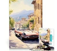 Puzzle da 1000 pezzi per ragazzi,auto,acquerello,disegno a intaglio netto,gioco cognitivo,regalo per momenti di relax,decorazione natalizia (38x52cm)