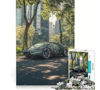Puzzle da 1000 pezzi per ragazzi: auto futuristica in un parco urbano, gioco pratico, passatempo ideale per le vacanze, compleanno e Natale 50x75cm