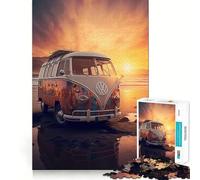 Puzzle da 1000 pezzi per ragazzi,autobus sulla spiaggia,decorazione per incastri,gioco per esercizi mentali,gioco per il relax,regalo di Natale divertente (38x26cm)