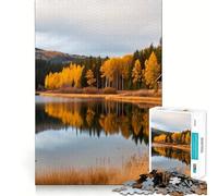 Puzzle da 1000 pezzi per ragazzi,autunno al lago nella foresta,riflesso della natura,con incastri lisci,divertente,per allenare la mente,gioco casual,decorazione natalizia (38x26cm)