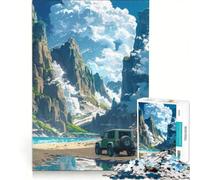 Puzzle da 1000 pezzi per ragazzi: avventura in jeep sulla spiaggia, gioco impossibile, interazione genitore-figlio, regalo stimolante 50x75cm