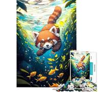 Puzzle da 1000 pezzi per ragazzi Avventura sottomarina con panda rosso gioco educativo e rompicapo ideale come regalo di Babbo Natale segreto (dimensioni 38x52cm)