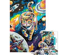Puzzle da 1000 pezzi per ragazzi avventura spaziale con il gatto cosmico ideale per compleanni e Natale per divertirsi in famiglia Gioco per famiglie dai 14 anni in su 50x75cm