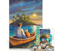 Puzzle da 1000 pezzi per ragazzi: Avventura sull'isola con il gatto, gioco educativo, divertente e spiritoso, compleanni e occasioni speciali 50x75cm