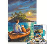 Puzzle da 1000 pezzi per ragazzi: Avventura sull'isola con il gatto, gioco interattivo, analisi e logica, ideale come decorazione da scrivania 38x26cm