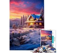 Puzzle da 1000 pezzi per ragazzi baita invernale vintage sfida educativa antistress giocattolo educativo adatto a partire dai 14 anni (38x26cm)