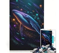 Puzzle da 1000 pezzi per ragazzi Balena al neon degli abissi marini gioco impossibile sfida difficile regalo per amici e familiari 50x75cm