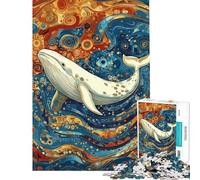 Puzzle da 1000 pezzi per ragazzi Balena Bianca stile Gustav puzzle per adulti giochi rilassanti migliora la memoria regalo per amici e familiari (dimensioni 38x52cm)
