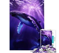 Puzzle da 1000 pezzi per ragazzi Balena in immersione viola gioco divertente decorazione perfetta regalo per tutta la famiglia (dimensioni 38x26cm)