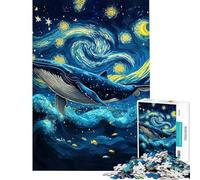Puzzle da 1000 pezzi per ragazzi balena in una notte stellata puzzle da 1000 pezzi giocattolo decorativo per la casa modello da assemblare ideale come regalo per tutta la famiglia (38x52cm)