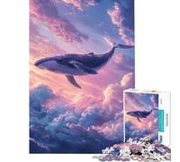 Puzzle da 1000 pezzi per ragazzi Balena nel cielo - Puzzle per adulti giocattolo fai da te ideale per passare il tempo in casa gioco stimolante regalo (Dimensioni 50x75cm)