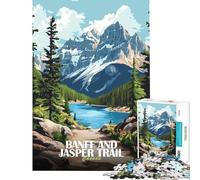 Puzzle da 1000 pezzi per ragazzi Banff and Jasper Trail Canada poster giochi rilassanti giocattoli che creano dipendenza per coltivare la pazienza opera d'arte regalo decorazione da parete (38x52cm)
