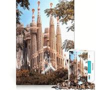 Puzzle da 1000 pezzi per ragazzi,Barcellona,Spagna,chiesa,ritaglio preciso,decorazione,gioco per esercitare la mente,gioco di pace,divertimento,regalo di Natale (50x75cm)