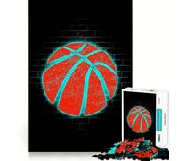 Puzzle da 1000 pezzi per ragazzi,basket,neon,sport,gioco di squadra perfetto,gioco cognitivo,regalo,gioco rilassante,divertente attività per compleanno (50x75cm)