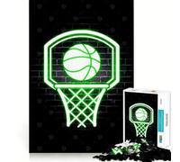 Puzzle da 1000 pezzi per ragazzi,basket,neon,sport,gioco di squadra perfetto,gioco cognitivo,regalo,gioco rilassante,divertente attività di compleanno (38x26cm)