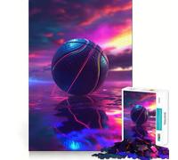 Puzzle da 1000 pezzi per ragazzi,basket,sport,neon,gioco di incastro preciso,gioco di abilità di pensiero,divertimento tranquillo,divertimento per compleanno (38x52cm)