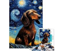 Puzzle da 1000 pezzi per ragazzi bassotto Van Gogh ideale per compleanni e Natale Un'opera d'arte per tutta la famiglia Gioco adatto a partire dai 14 anni (38x26cm)