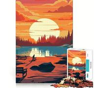 Puzzle da 1000 pezzi per ragazzi,bellissimo campeggio notturno,gioco di squadra perfetto,gioco cognitivo,regalo,gioco rilassante,divertente attività per compleanno (38x26cm)