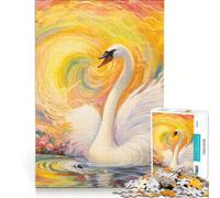 Puzzle da 1000 pezzi per ragazzi, bellissimo cigno, gioco per famiglie, attività divertenti da fare a casa, per rafforzare l'amore tra le coppie 50x75cm