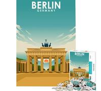 Puzzle da 1000 pezzi per ragazzi Berlino viaggio vintage arte gioco pratico giocattolo avvincente per coltivare la pazienza opera d'arte regalo educativo (dimensioni 38x52cm)