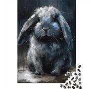 Puzzle Da 1000 Pezzi Per Ragazzi Blue Lop Rabbit Art Print Puzzle Per Adulti Fai Da Te Giocattoli Decorazione Perfetta Regali Unici Per Compleanno E Natale 38x26cm/1000pcs