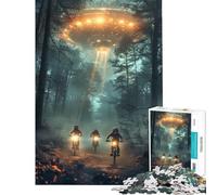 Puzzle da 1000 pezzi per ragazzi BMX foresta inseguimento alieno giocattolo educativo gioco di apprendimento modello di assemblaggio ottimo regalo per i giochi (dimensioni 50x75cm)