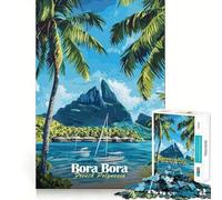 Puzzle da 1000 pezzi per ragazzi,Bora Bora,paradiso tropicale,con intagli precisi,gioco stimolante per la mente,ideale per rilassarsi,perfetto per il tempo libero a Natale 38x52cm