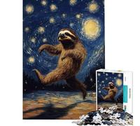 Puzzle da 1000 pezzi per ragazzi bradipo in una notte stellata puzzle da 1000 pezzi giocattolo decorativo per la casa decorazione da parete offerta come regalo per tutta la famiglia (50x75cm)