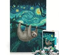 Puzzle da 1000 pezzi per ragazzi bradipo nella giungla sotto una notte stellata giocattolo educativo regalo di compleanno speciale 38x26cm