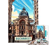 Puzzle da 1000 pezzi per ragazzi Bucarest gioco pratico giocattolo avvincente per coltivare la pazienza regalo di compleanno decorazione per la casa (dimensioni 38x52cm)