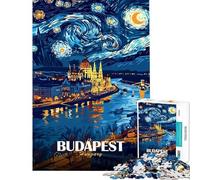 Puzzle da 1000 pezzi per ragazzi Budapest Ungheria Notte stellata puzzle artistico per adulti gioco pratico decorazione per la casa interazione genitore-figlio (dimensioni 38x26cm)