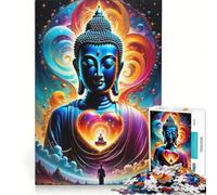 Puzzle da 1000 pezzi per ragazzi, Buddha Cuore Amore, Giocattolo Decorazione da parete, Allena la mente e le mani, Ottimo regalo per i giocatori 38x26cm