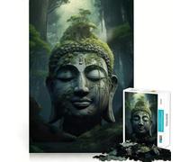 Puzzle da 1000 pezzi per ragazzi Buddha Foresta invasa dalla vegetazione Gioco a incastro Gioco di abilità mentale Divertimento Tempo libero Natale Casa Arte (38x52cm)