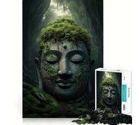 Puzzle da 1000 pezzi per ragazzi,Buddha nella foresta in meditazione,disegno con intagli nitidi,gioco cognitivo,regalo per momenti di relax,decorazione natalizia (50x75cm)