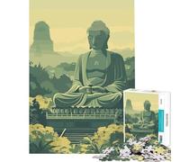 Puzzle da 1000 pezzi per ragazzi Buddha nella valle arte zen sfida per l'intelligenza giocattolo educativo difficile ottimo regalo (dimensioni 38x26cm)