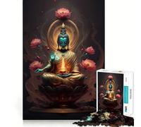 Puzzle da 1000 pezzi per ragazzi,Buddha V,taglio netto,gioco cognitivo divertente,gioco per il tempo libero,decorazione natalizia per la casa (38x52cm)