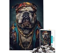 Puzzle da 1000 pezzi per ragazzi Bulldog El Jefe puzzle per adulti giochi per famiglie modello da assemblare offerta come regalo per tutta la famiglia (dimensioni 50x75cm)