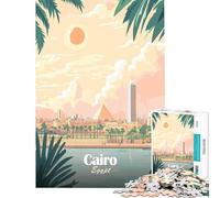 Puzzle da 1000 pezzi per ragazzi Cairo Egitto poster di viaggio gioco educativo sfida gioco pratico regalo perfetto per compleanno (dimensioni 38x26cm)