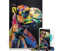 Puzzle da 1000 pezzi per ragazzi,cammello,pop art,pittura,bordo pulito,gioco di concentrazione mentale,gioco lento,divertente,regalo di compleanno (38x26cm)