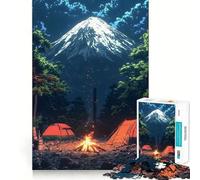 Puzzle da 1000 pezzi per ragazzi,campeggio sotto il Monte Fuji,gioco di abilità mentale,divertimento,tempo libero,Natale,casa,arte (38x26cm)
