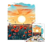 Puzzle da 1000 pezzi per ragazzi Campo di papaveri Gioco avvincente per coltivare la pazienza rilassante per allenare la velocità manuale e come realizzare un ottimo regalo (Dimensioni 38x52cm)