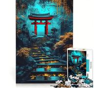 Puzzle da 1000 pezzi per ragazzi, cancello da giardino giapponese, giocattolo antistress, assemblaggio di motivi, compleanno e Natale 50x75cm