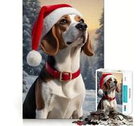 Puzzle da 1000 pezzi per ragazzi,cane Beagle,Natale,taglio netto,puzzle logico,gioco per il tempo libero,regalo di Natale rilassante (50x75cm)