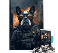 Puzzle da 1000 pezzi per ragazzi Cane da guerra stimola l'attività cerebrale gioco educativo per tutta la famiglia adatto a partire dai 14 anni (38x26cm)