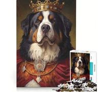 Puzzle da 1000 pezzi per ragazzi, cane da montagna bernese, re dei giochi, divertimento a casa, gioco dal design accattivante 38x26cm