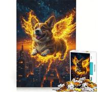 Puzzle da 1000 pezzi per ragazzi, cane giallo volante, gioco impossibile, difficile e stimolante, compleanno e Natale 50x75cm