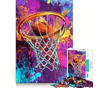 Puzzle da 1000 pezzi per ragazzi,canestro da basket,disegno a schizzi,bordi precisi,gioco divertente e accogliente,decorazione natalizia (38x52cm)