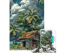 Puzzle da 1000 pezzi per ragazzi capanna tropicale in riva al mare puzzle per adulti giochi per famiglie decorazione perfetta attività divertenti da fare in casa (dimensioni 50x75cm)