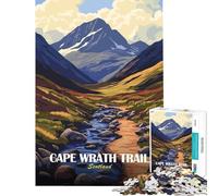 Puzzle da 1000 pezzi per ragazzi Cape Wrath Trail paesaggio scozzese gioco intellettuale rilassante adatto alle coppie regalo divertente (dimensioni 38x26cm)